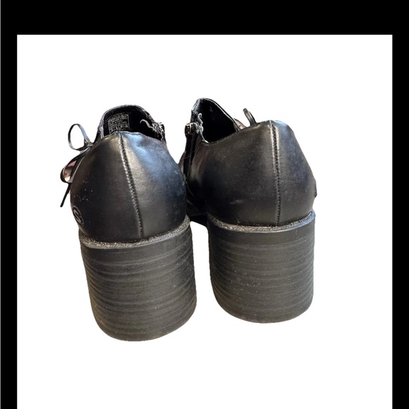 Skechers Somethin' Else chunky Block Heel Booties Black 90s Y2K Size 5 S2 - Picture 4 of 10